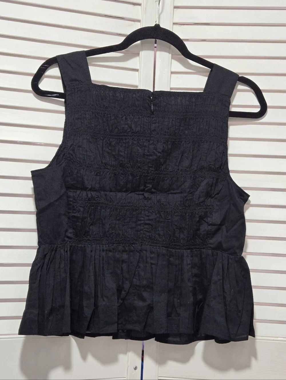 Nwt J. Crew Factory  100% Cotton Smocked Tank Top  Size 10 Black